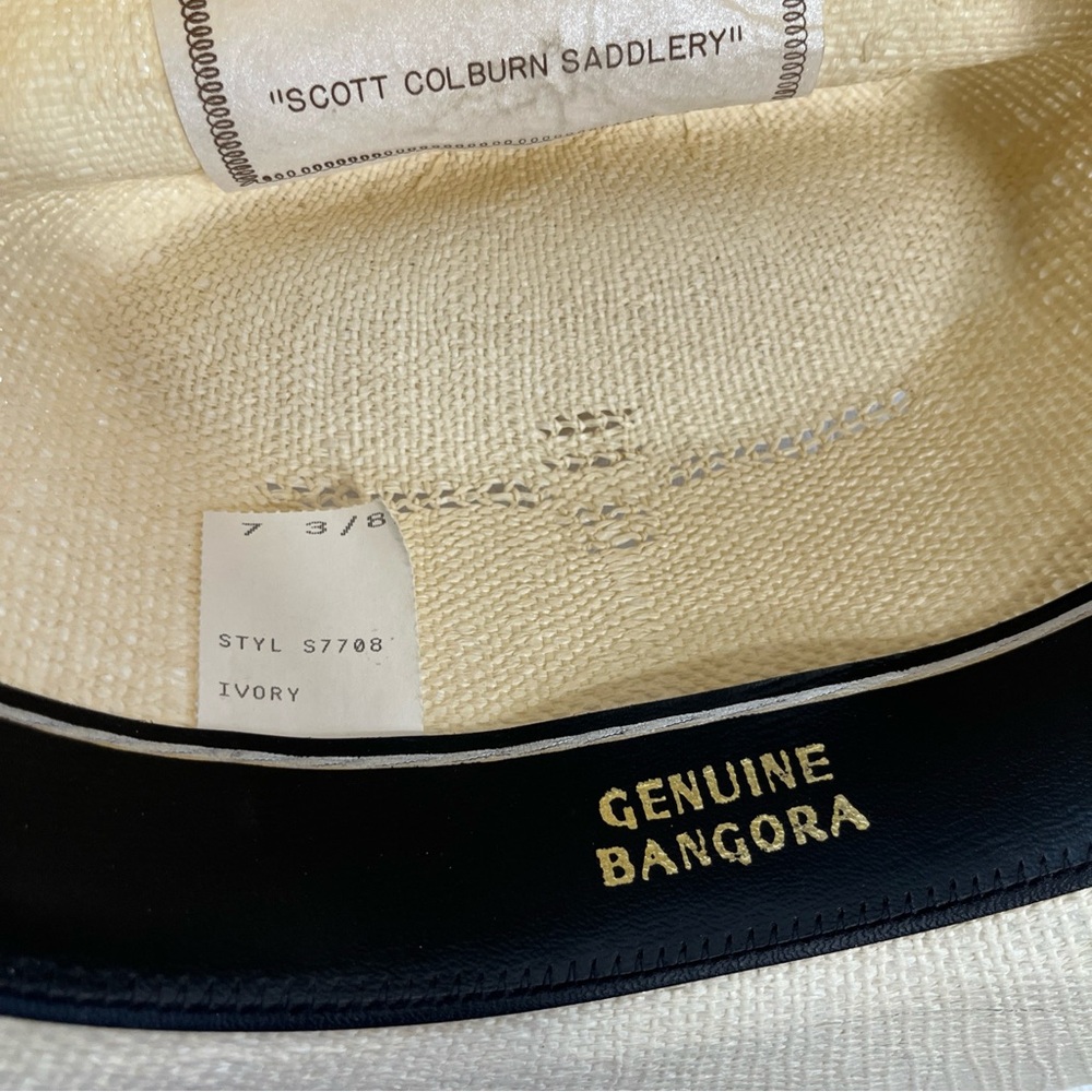 Scott Colburn Saddlery Vintage Western Cowboy Hat Genuine Bangora Size 7 3/8 - Picture 14 of 16